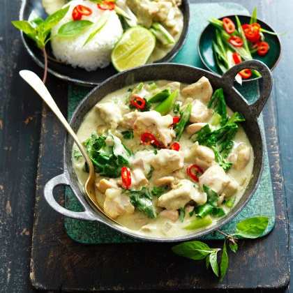 Green Thai Chicken Curry with Asian Greens